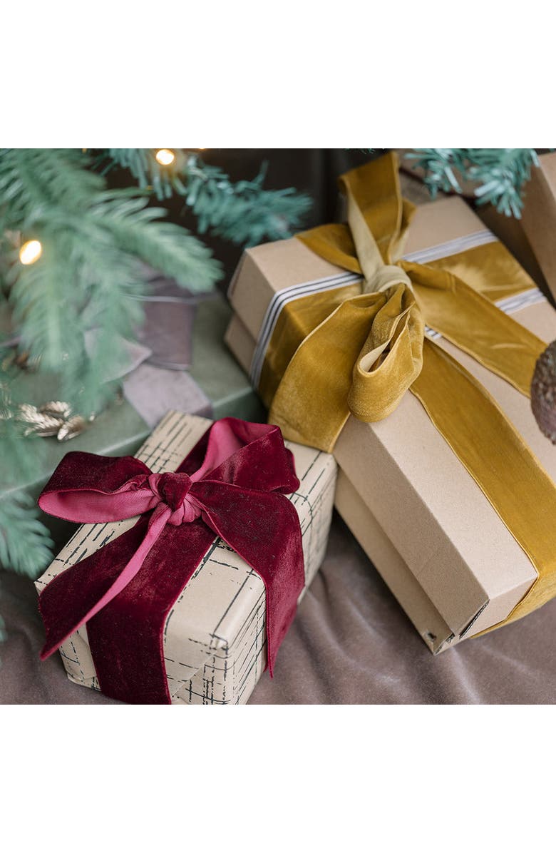 CG Hunter Wide Hand Dyed Velvet Ribbon Burgundy, Alternate, color, Burgundy