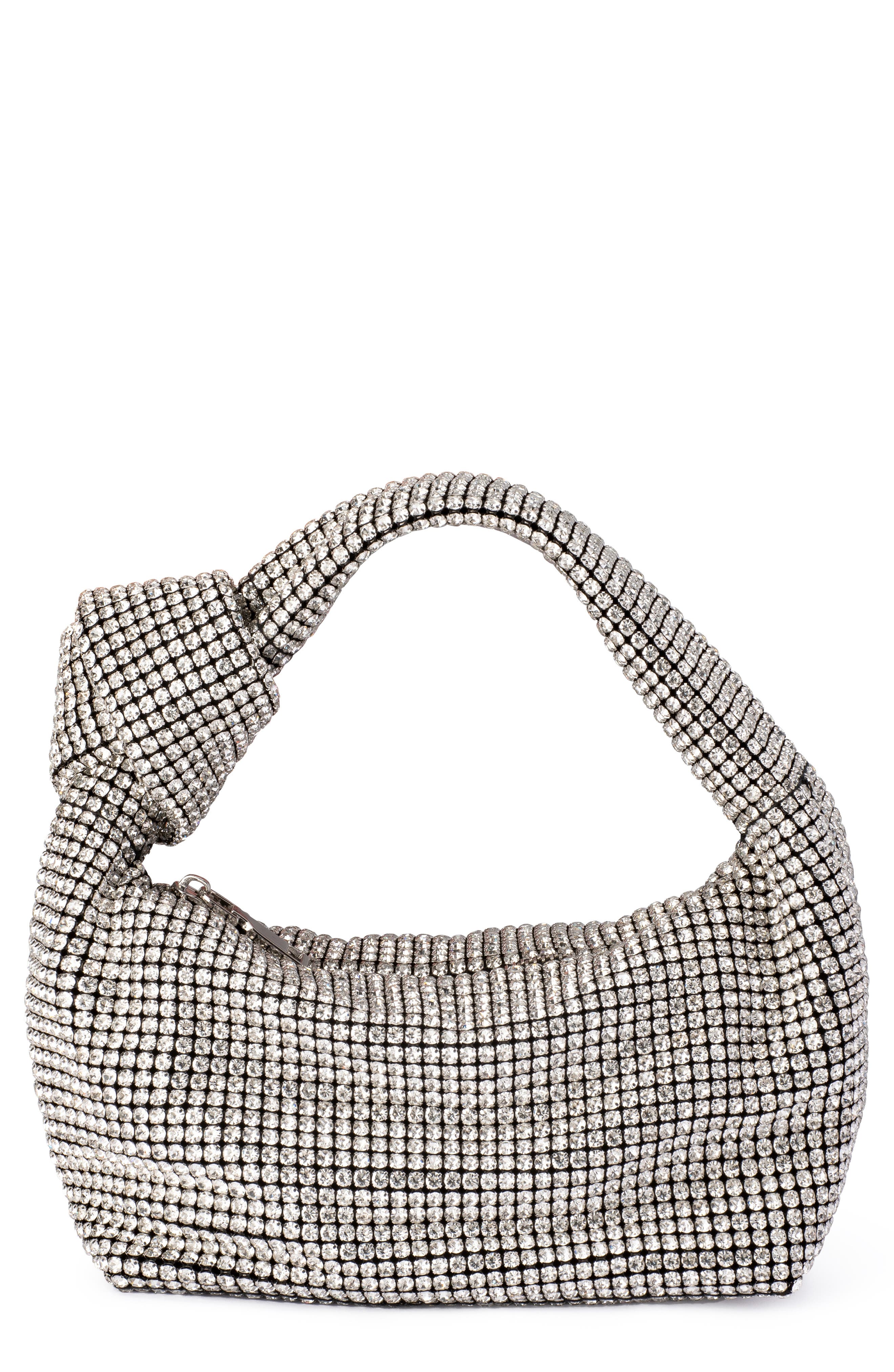 Olga Berg Polly Crystal Shoulder Bag in Silver 