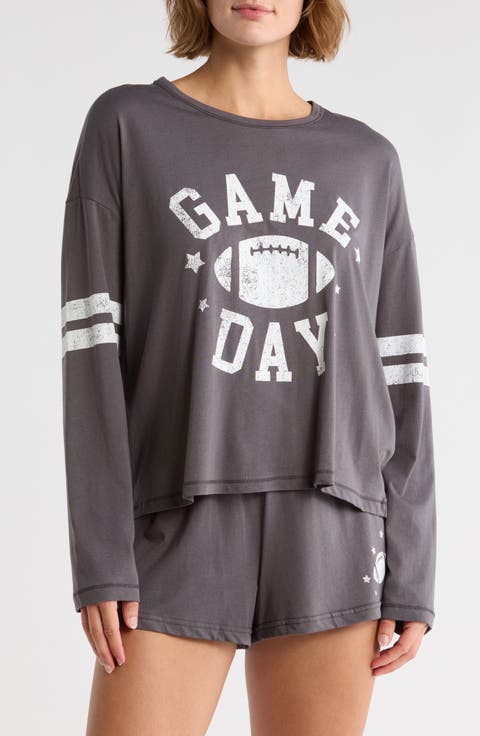 Long Sleeve Graphic T-Shirt & Shorts Pajamas