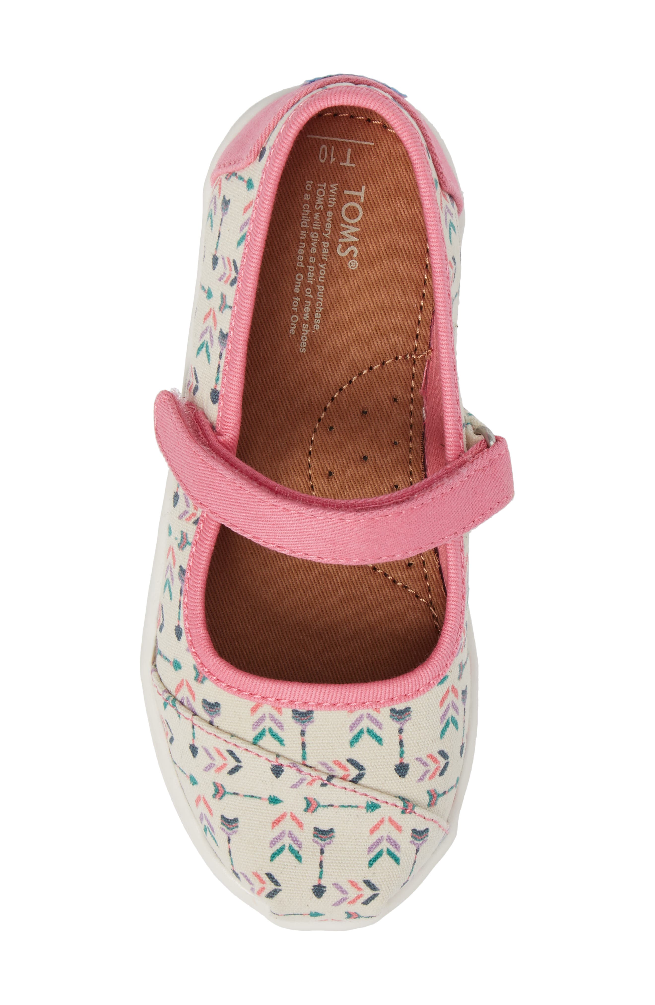 Arrow Print Mary Jane Flat, Alternate, color, NATURAL