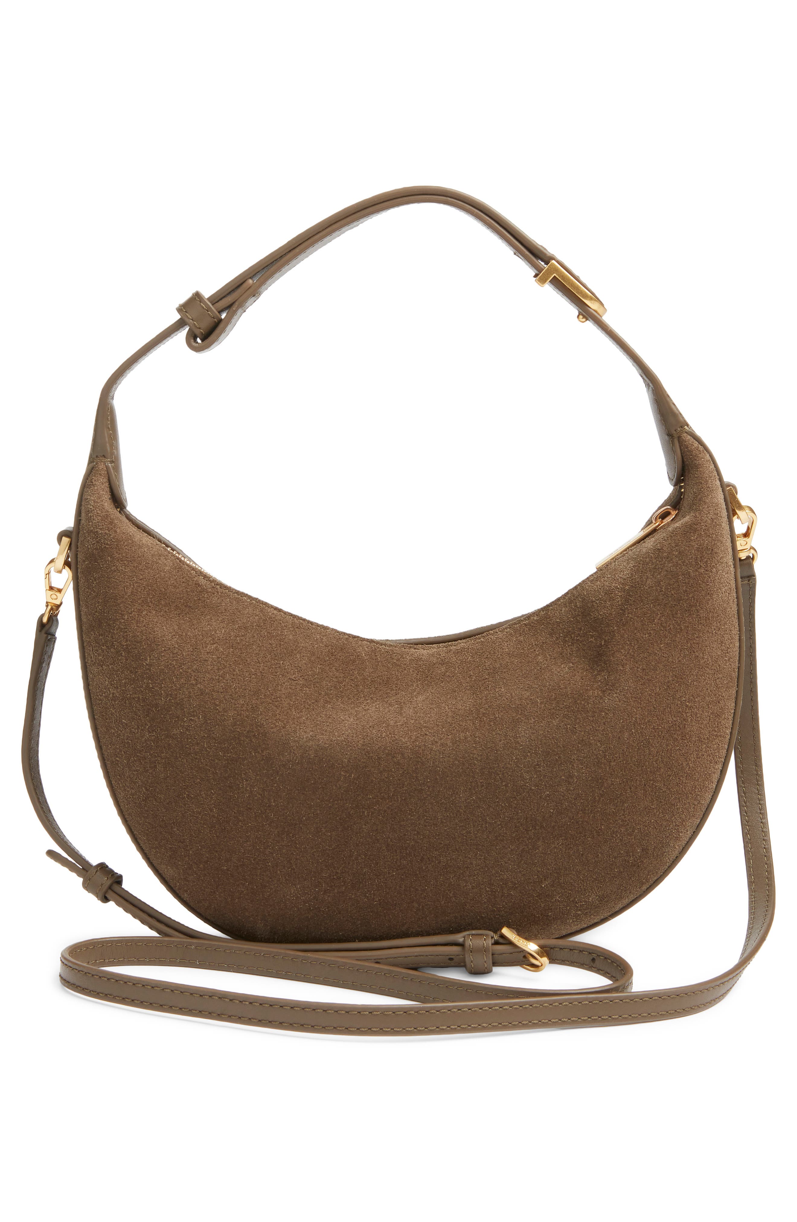 Mini Eris Suede Hobo Bag, Alternate, color, OLIVA