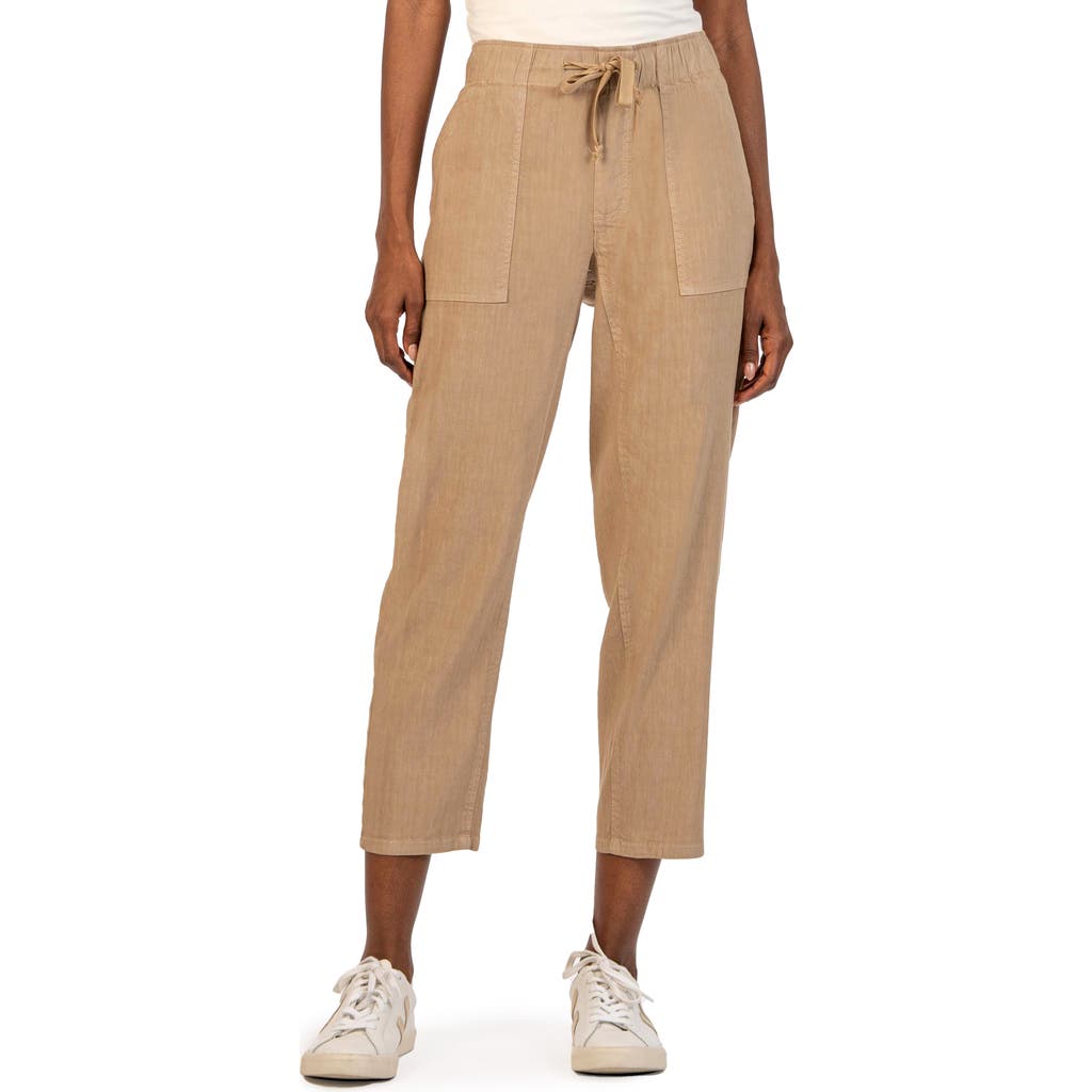 KUT FROM THE KLOTH KUT FROM THE KLOTH ROSALIE LINEN BLEND CROP DRAWSTRING PANTS
