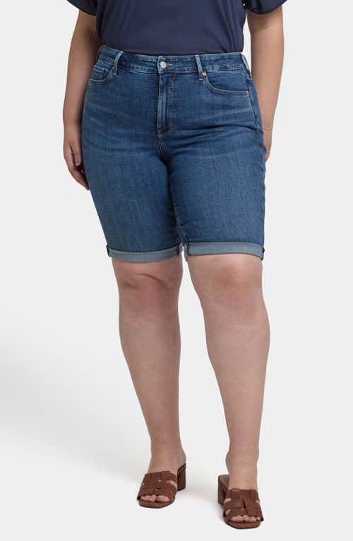 Nydj Briella Roll Cuff Jean Shorts In Valencia Surf In Valencia Surf