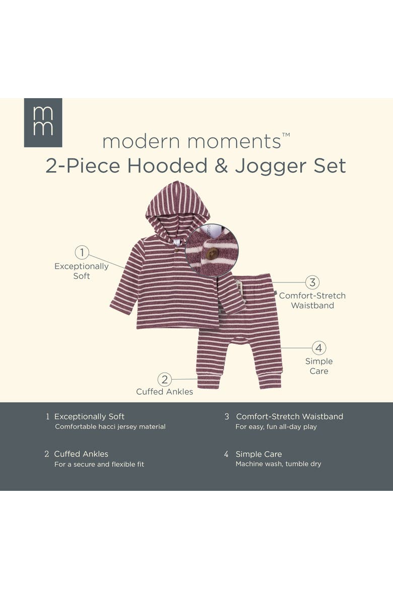 Hooded Brushed Hacci Top & Jogger Set, Alternate, color, Rose