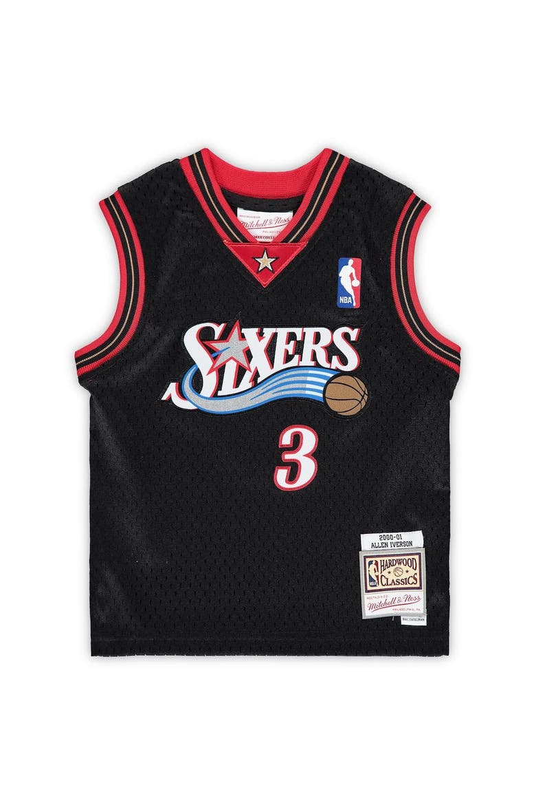 Infant Mitchell & Ness Allen Iverson Black Philadelphia 76ers 2000/01 Hardwood Classics Retired Player Jersey, Alternate, color, BLACK