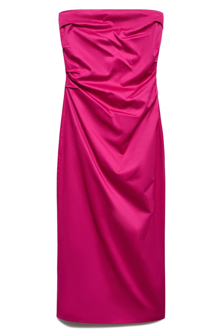 Draped Strapless Dress, Alternate, color, PINK