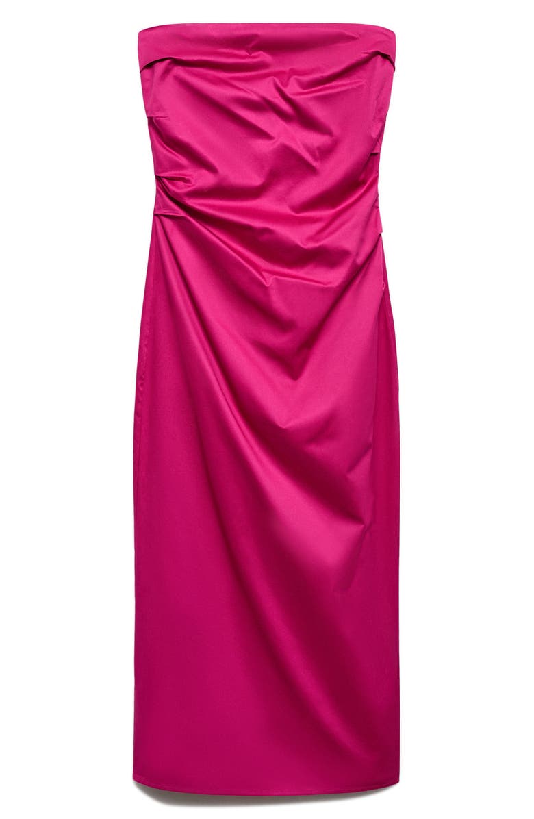 MANGO Draped Strapless Dress, Alternate, color, Pink
