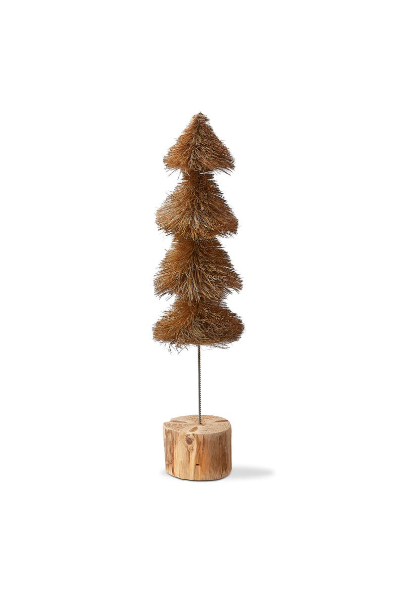 Medium Taupe Sisal Tree Decorative Sculpture for Holidays, Main, color, Brown