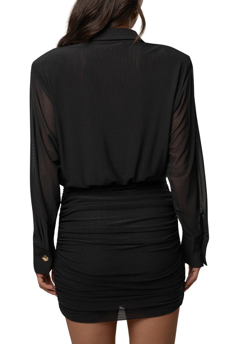 Leah Plunge Mini Dress, Alternate, color, Black