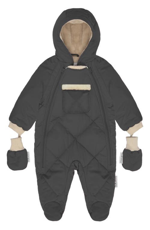 7 A.M. Enfant Benji Water Repellent Hooded Snowsuit with Attached Mittens in Smokey Quilted  product