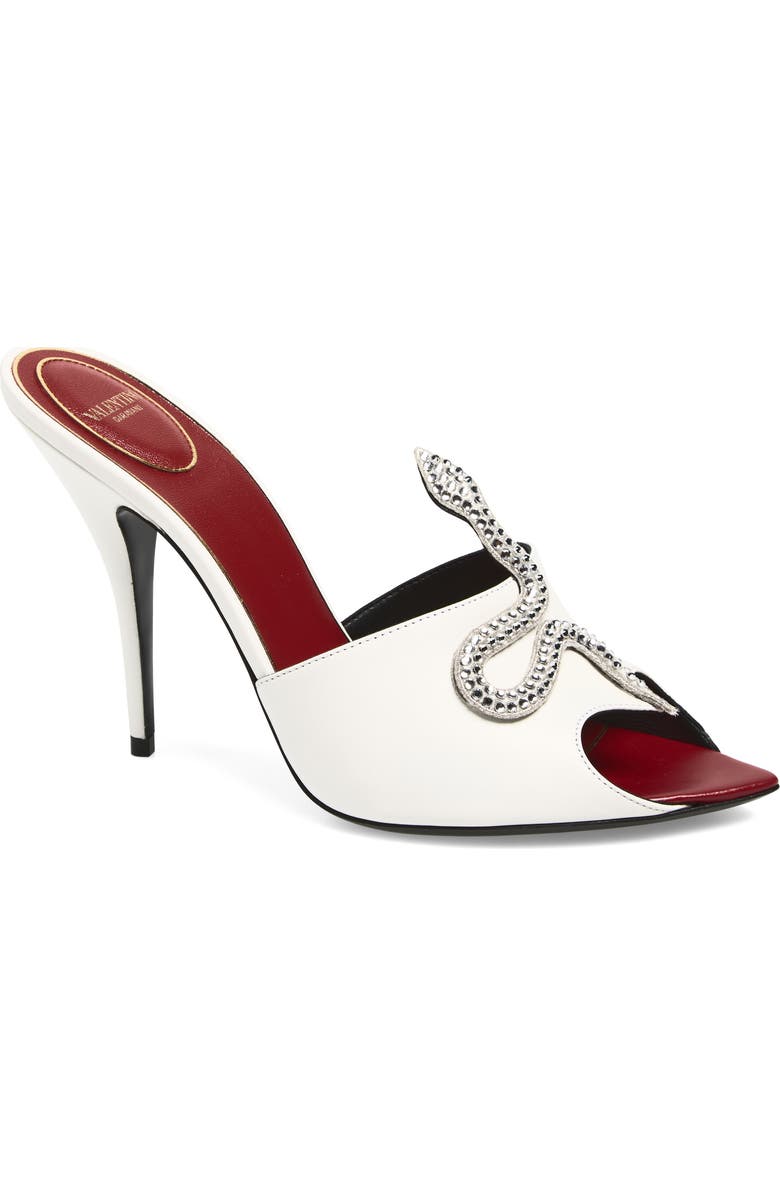 Valentino Garavani Coeur Vipère Sandal, Main, color, White