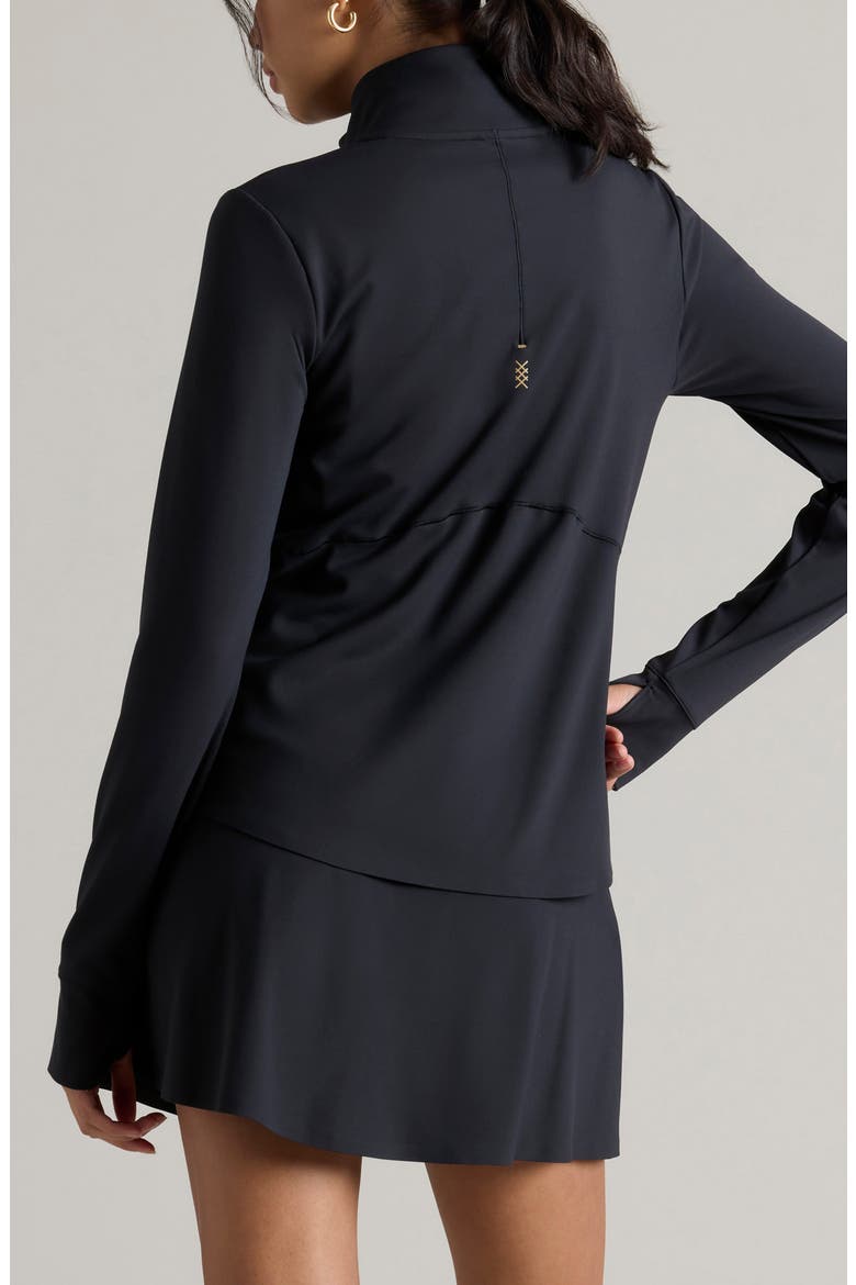 Course to Court Long Sleeve Quarter Zip Top, Alternate, color, BLACK