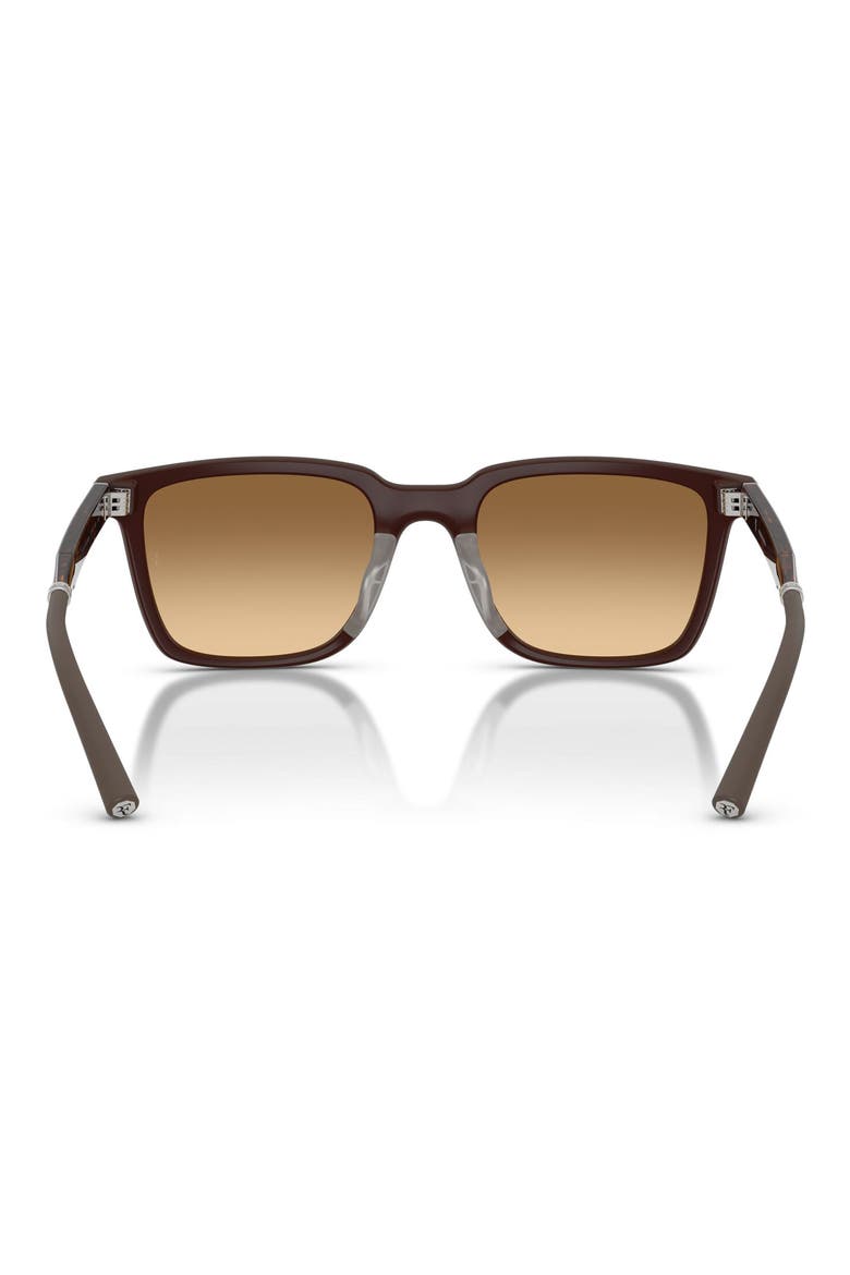 x Roger Federer Mr. Federer 55mm Polarized Rectangular Sunglasses, Alternate, color, BROWN / SADDLE GRADIENT