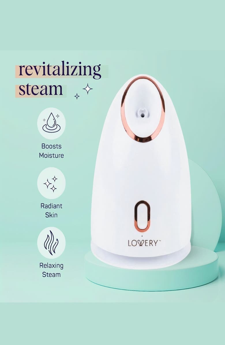 Lovery Ionic Facial Steamer Deep Cleanser & Hydration Mist for Radiant Skin, Alternate, color, White