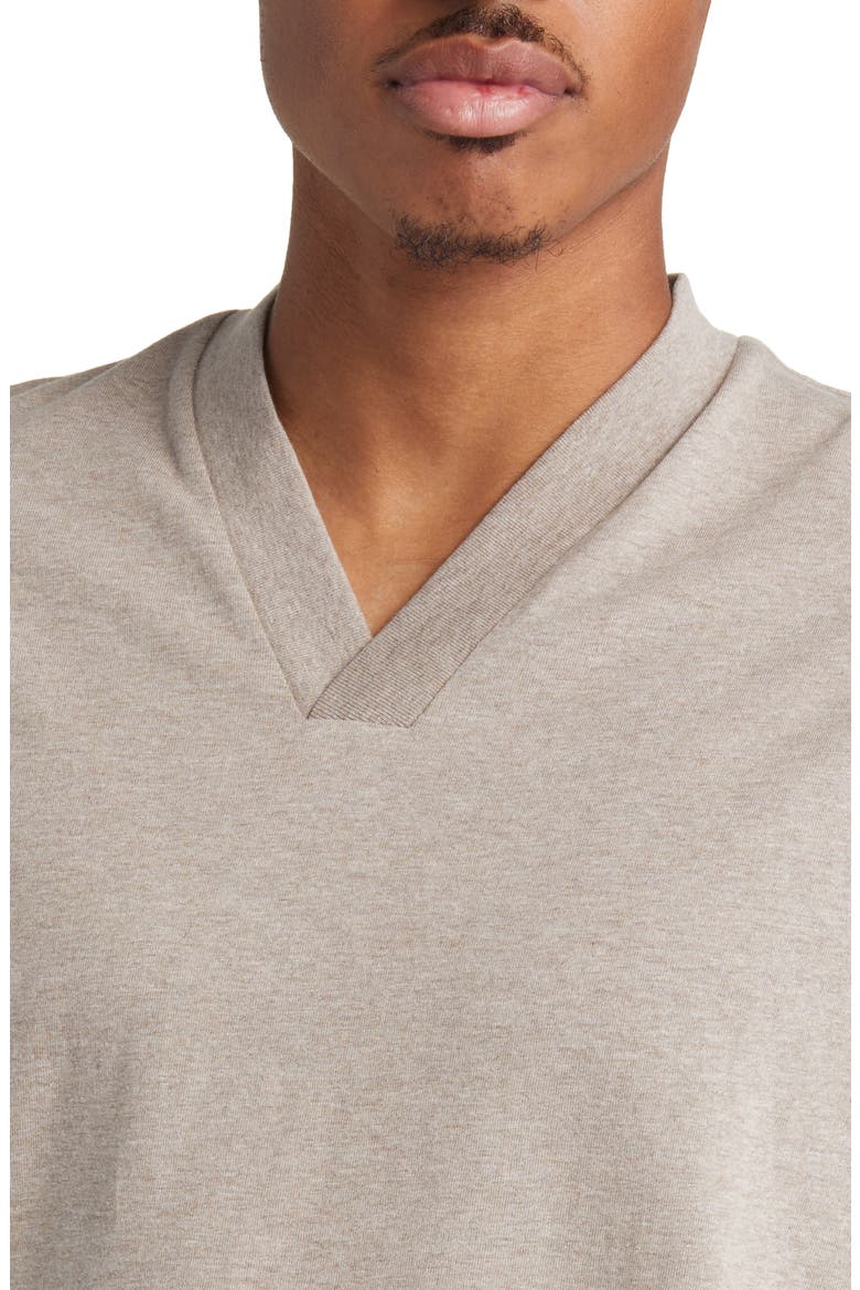 Essential V-Neck Cotton T-Shirt, Alternate, color, CORE HEATHER