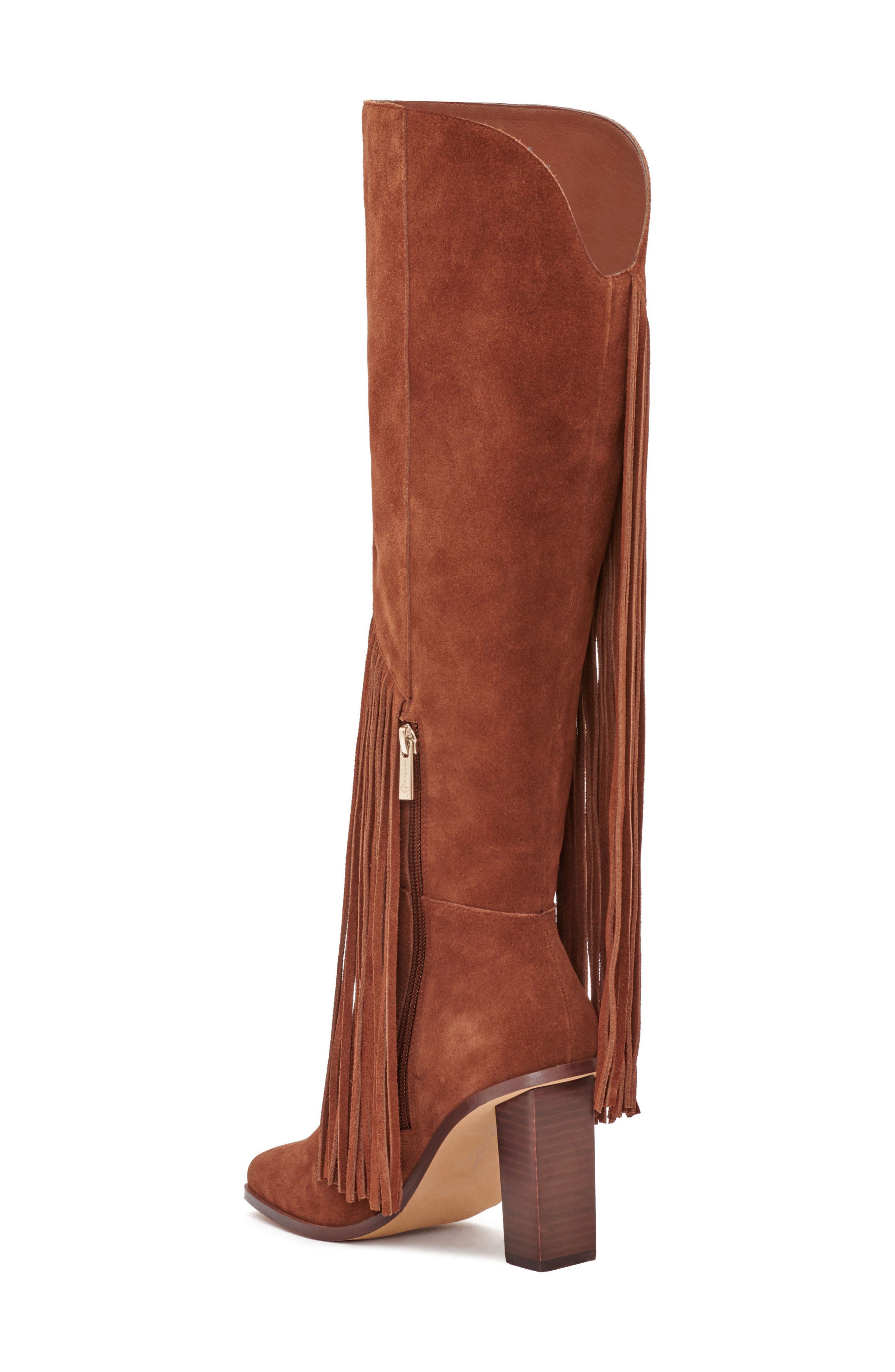 Asire Fringe Knee High Boot, Alternate, color, NUT