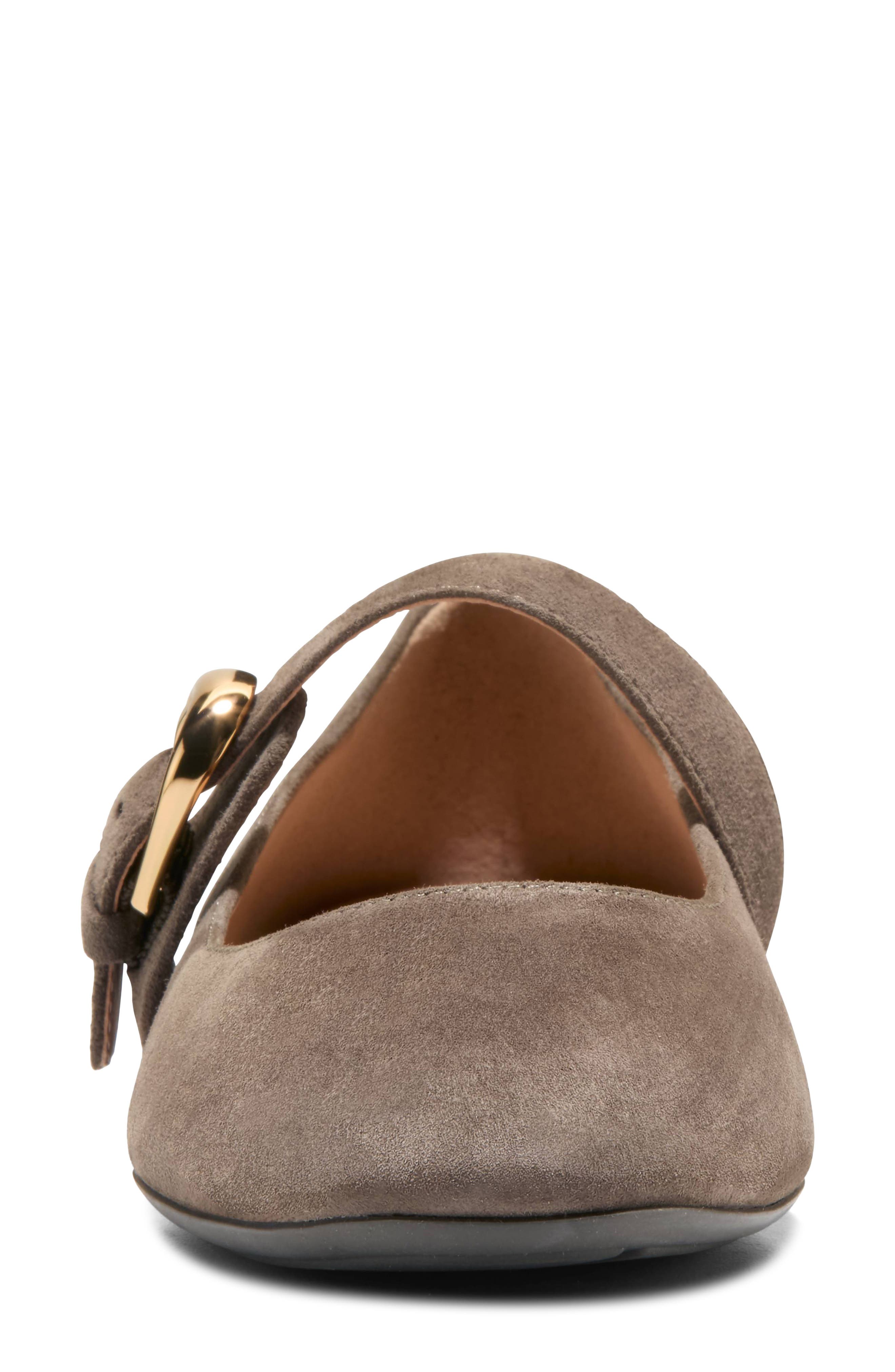 Grand Ambition Alissa Mary Jane Leather Flat, Alternate, color, DEEP OLIVE SUEDE