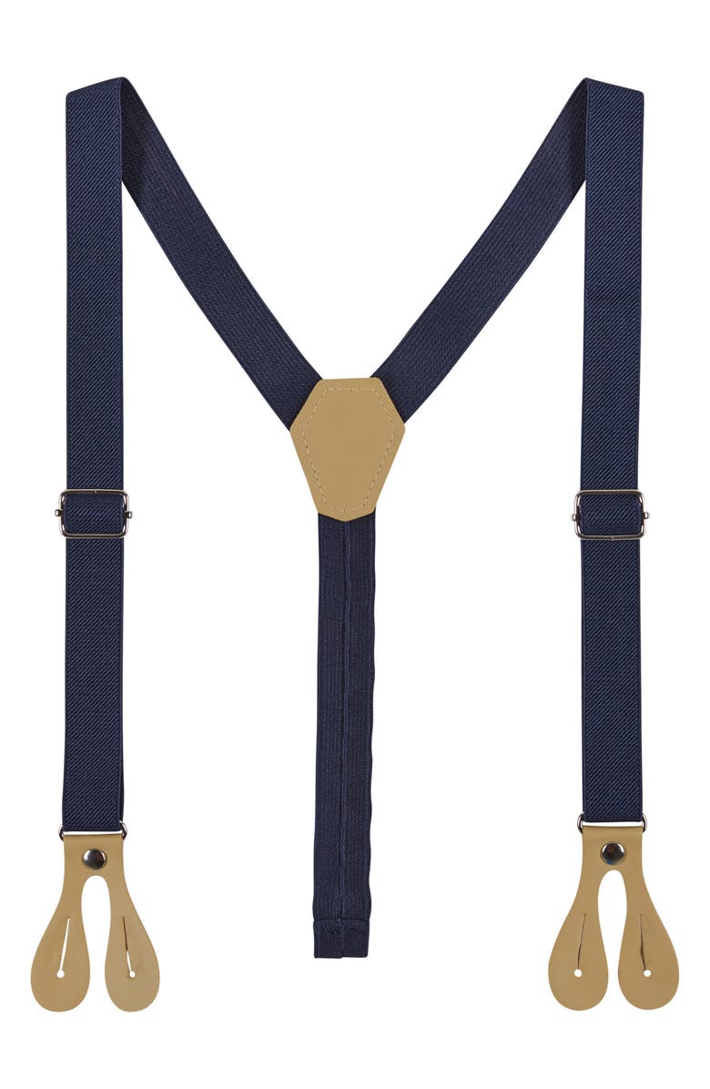 Andy & Evan Button-Up Shirt, Suspenders, Shorts & Bow Tie Set, Alternate, color, White