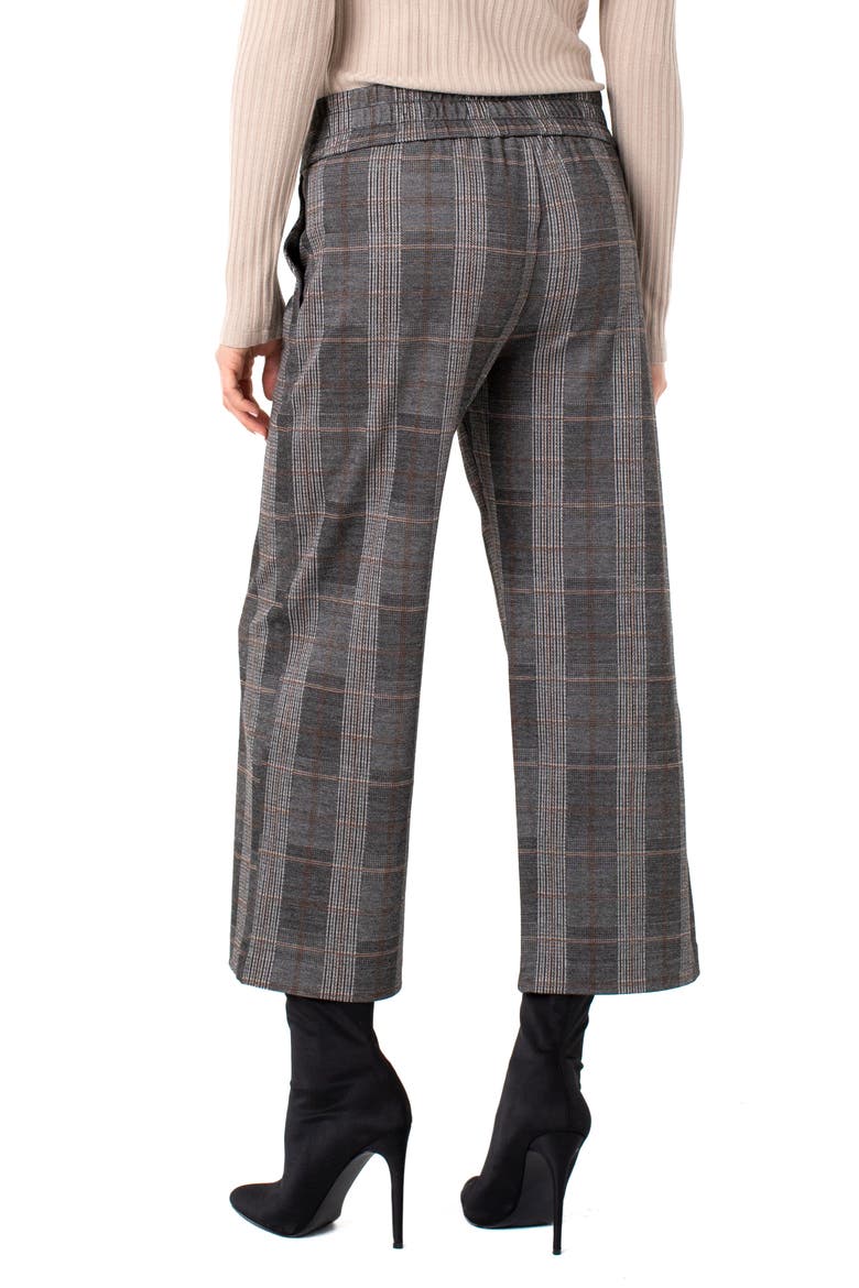 Liverpool Mabel Plaid Wide Leg Ankle Pants, Alternate, color, CREAM/ TAN/ BLACK