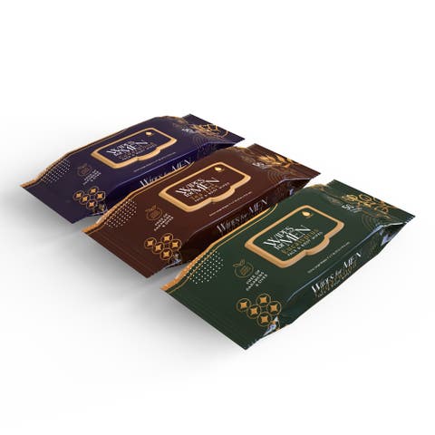 Men's Assorted Face and Body Wipes Cedarwood, Tea Tree, and Eucalyptus (3-Pack, 150 Wipes)