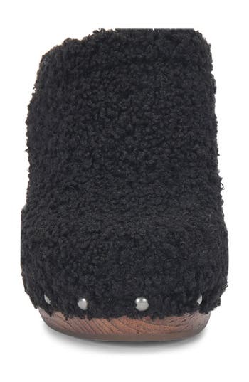 Korks Footwear Faux Fur Teddy Clog In Black