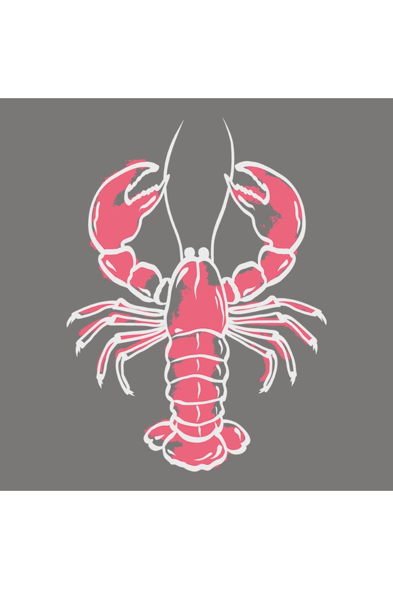 Junior's American Lobster Artwork Short Sleeve Baby T-Shirt, Alternate, color, Charcoal