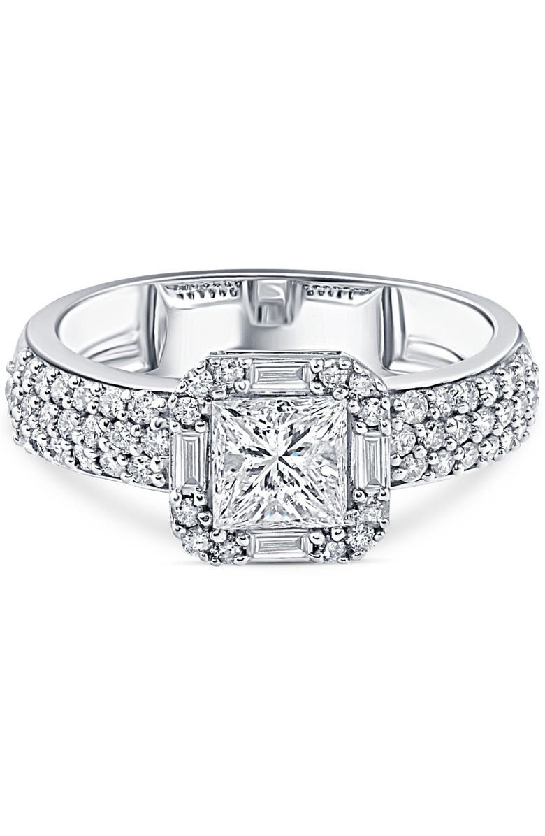 Bliss Diamond 1 5/8CT Princess Cut Halo Diamond Engagement Ring 14k Gold Lab Grown, Alternate, color,