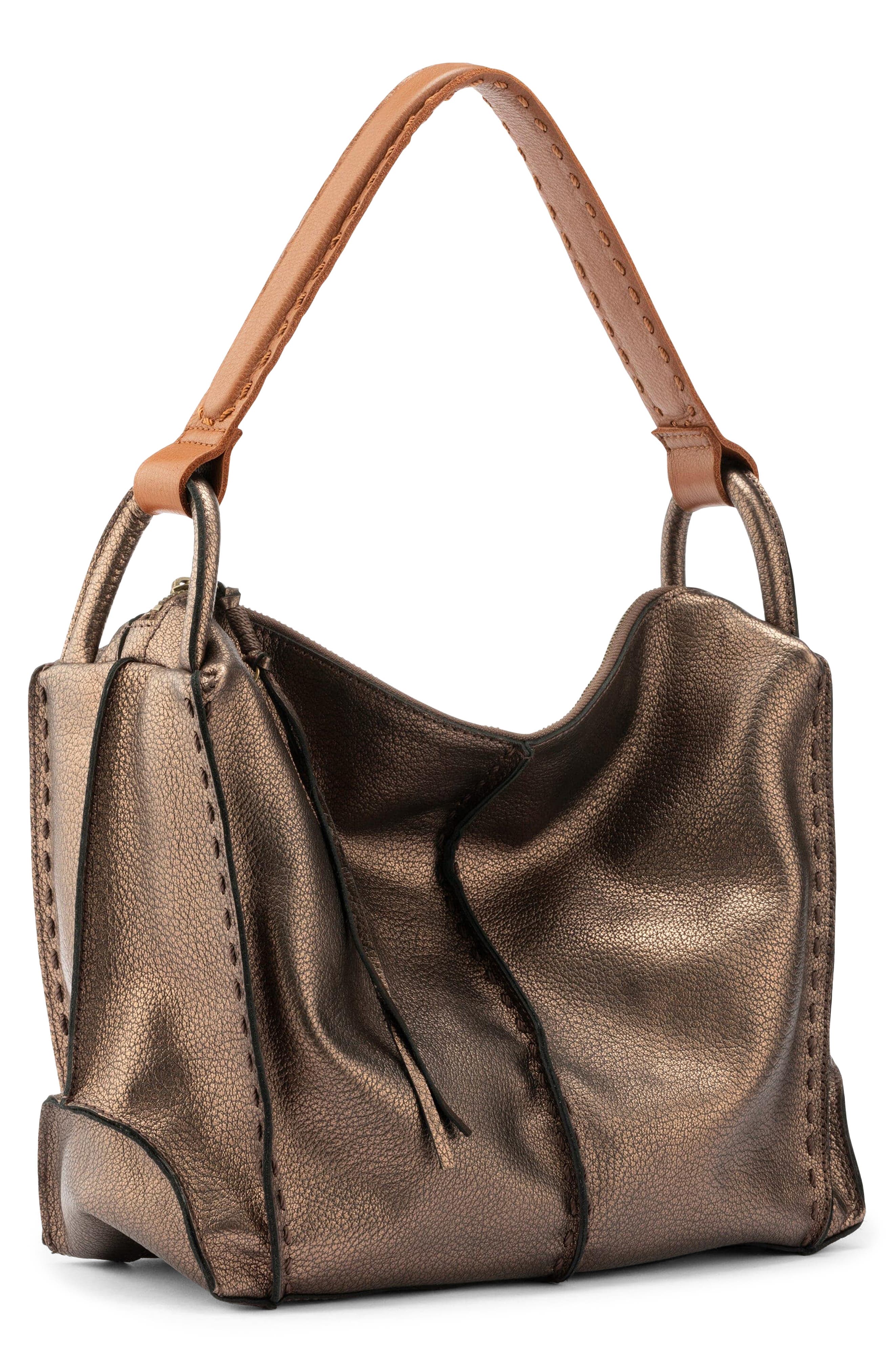 The Sak Los Feliz Hobo Leather Bag, Alternate, color, Bronze