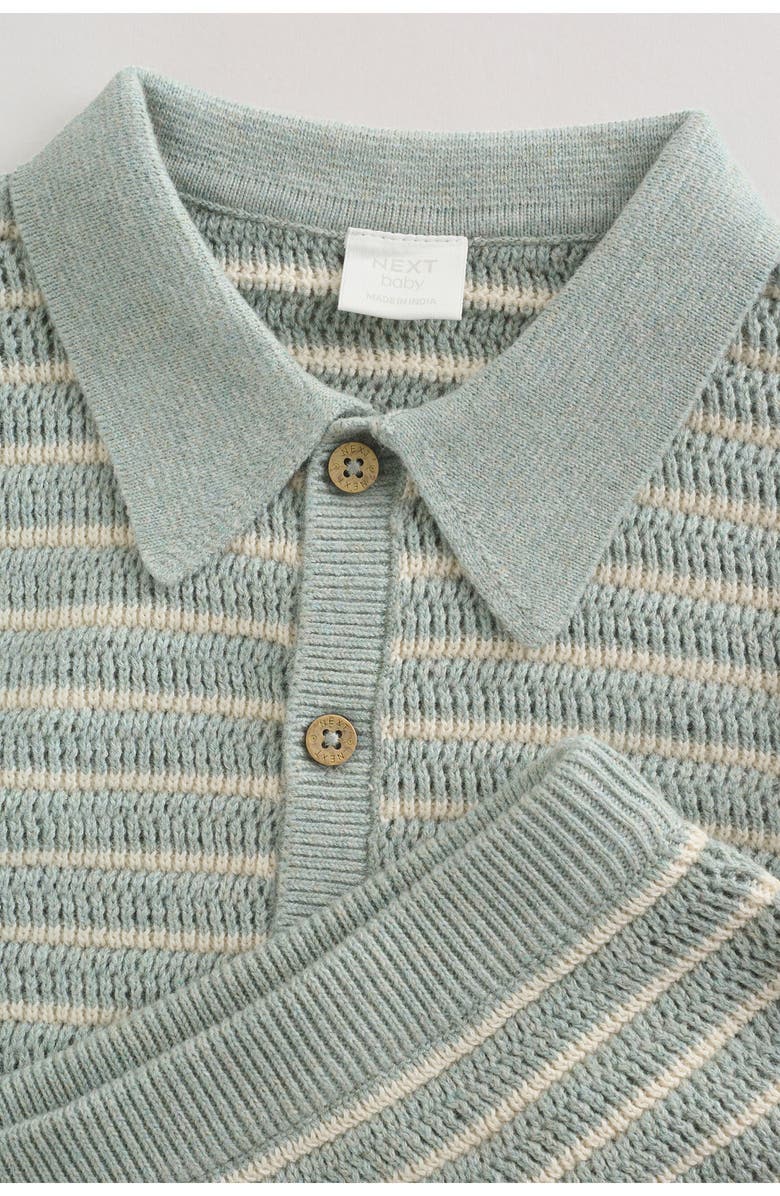 NEXT Stripe Knit Cardigan & Bloomers Set, Alternate, color, Green