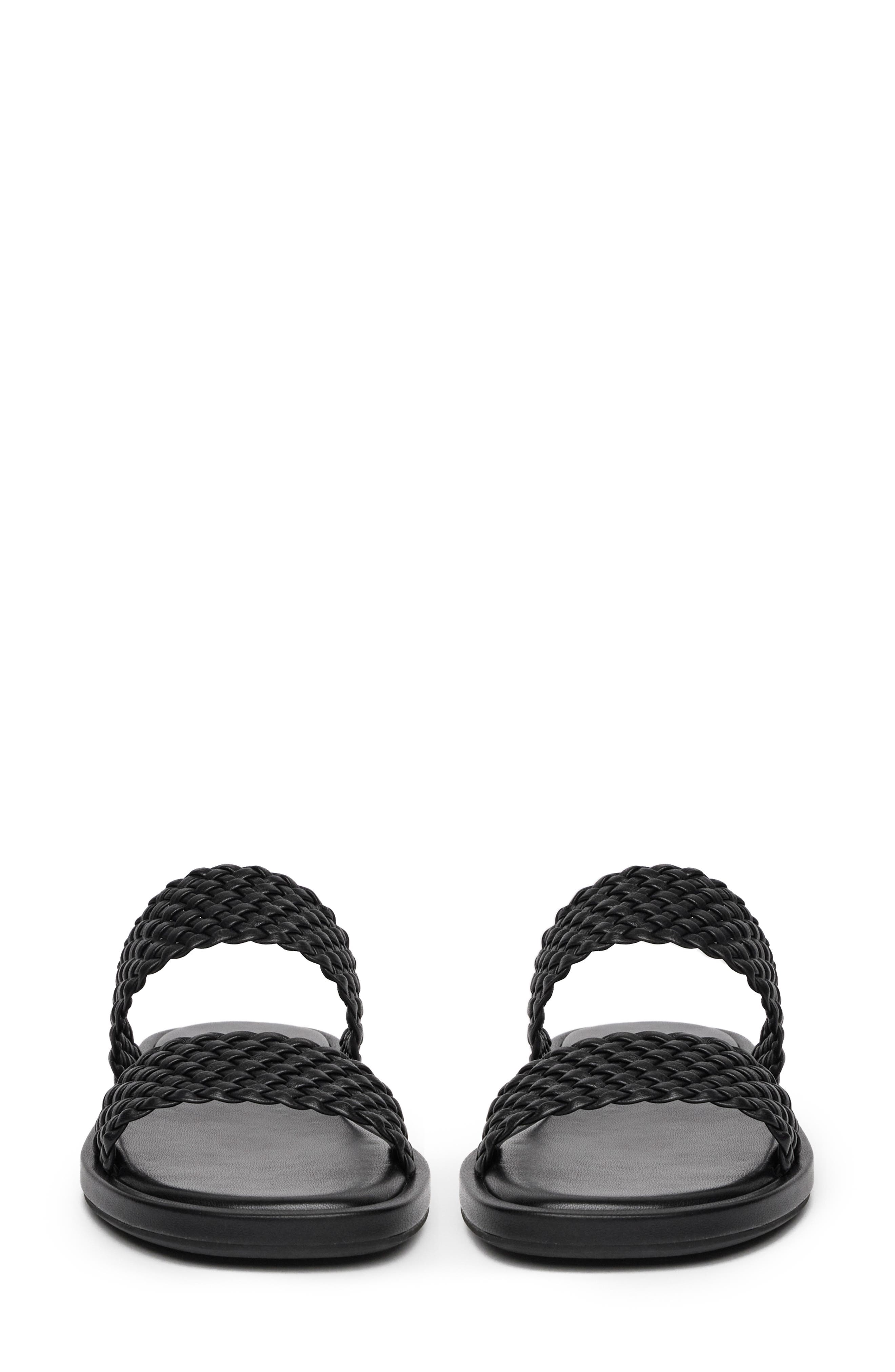 PAIGE Dakota Basket Weave Slide Sandal, Alternate, color, Black
