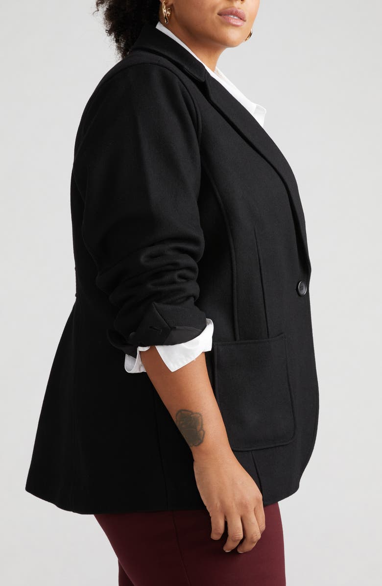 Universal Standard Kidjo Wool Blend Jacket, Alternate, color, Black