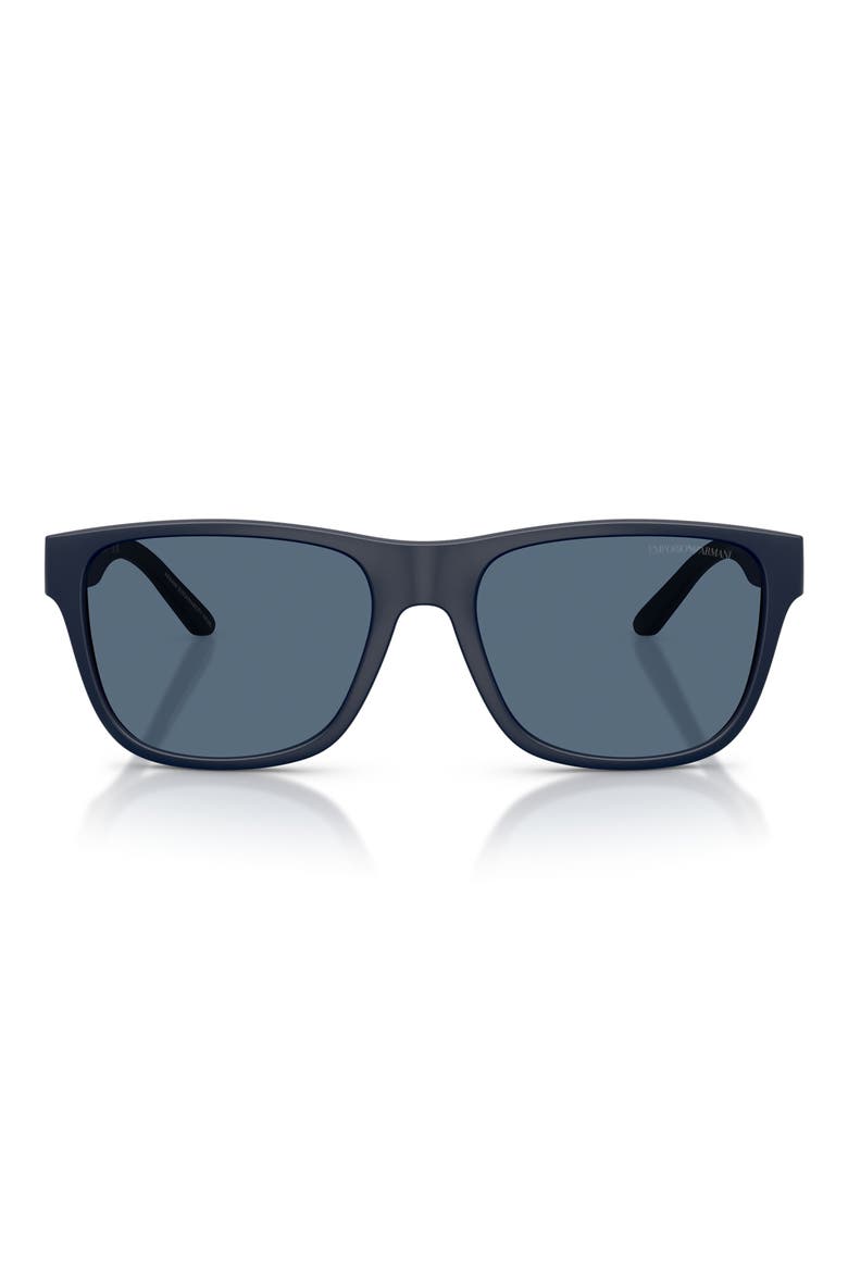 56mm Square Sunglasses, Main, color, MATTE BLUE / DARK BLUE