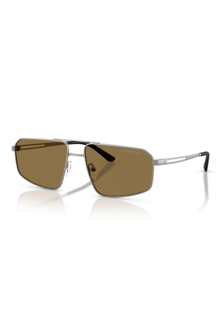 59mm Aviator Sunglasses, Alternate, color, MATTE GUNMETAL / DARK BROWN