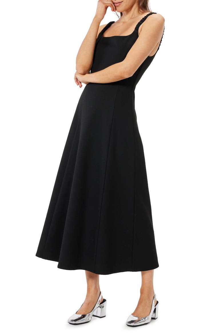 Icon Sleeveless A-Line Midi Dress, Alternate, color, BLACK