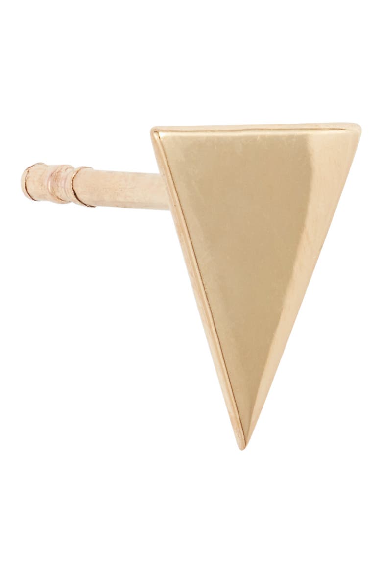 14K Gold Triangle Stud Single Earring (Nordstrom Exclusive), Alternate, color, YELLOW GOLD