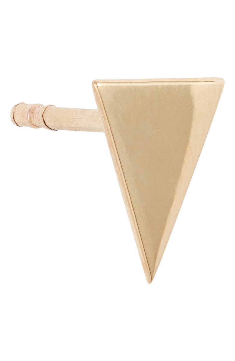 Bony Levy 14K Gold Triangle Stud Single Earring, Alternate, color,