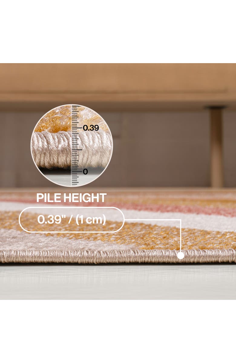 JONATHAN Y Retro Rainbow Contemporary Area Rug, Alternate, color, Red/Gold/Cream