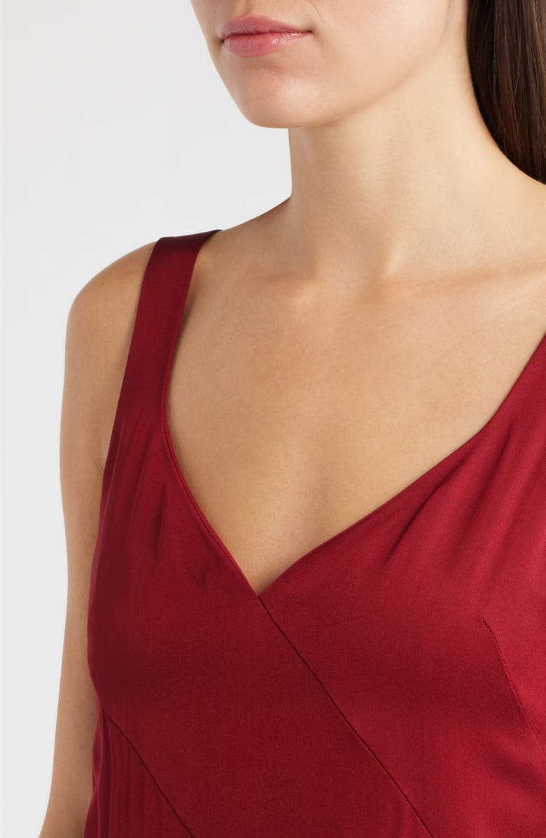 BOSS Sleeveless Godet Maxi Dress, Alternate, color, Deep Ruby