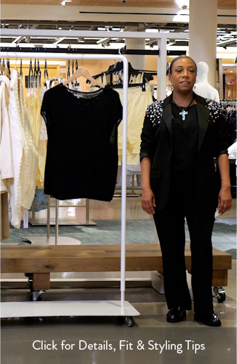 Pointelle Stitch Trim Cotton Top, sales video thumbnail