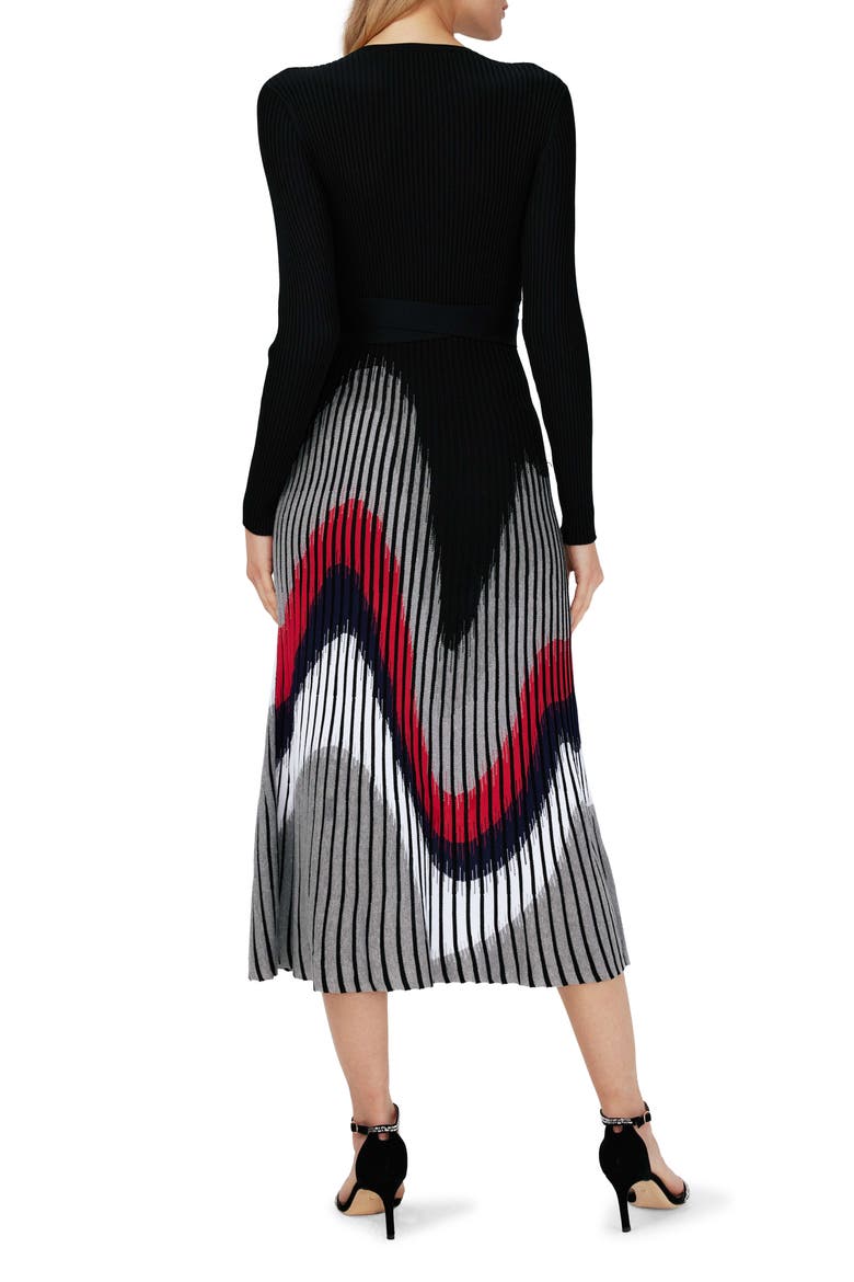 Reiko Long Sleeve Midi Sweater Dress, Alternate, color, FLOWY ZIGAZG