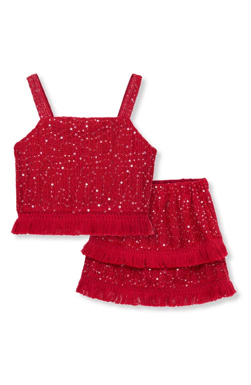 HABITUAL HABITUAL KIDS KIDS' SEQUIN FRINGE TOP & SKIRT SET