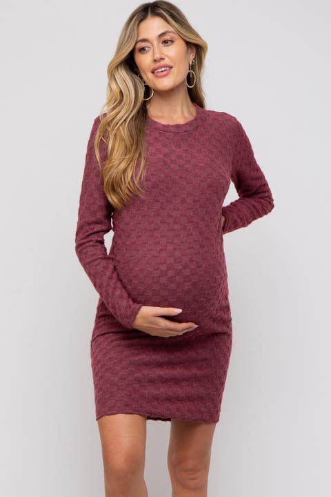 Soft Brushed Knit Long Sleeve Dress