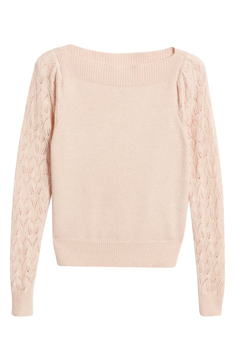 Treasure & Bond Pointelle Sleeve Sweater, Alternate, color, 