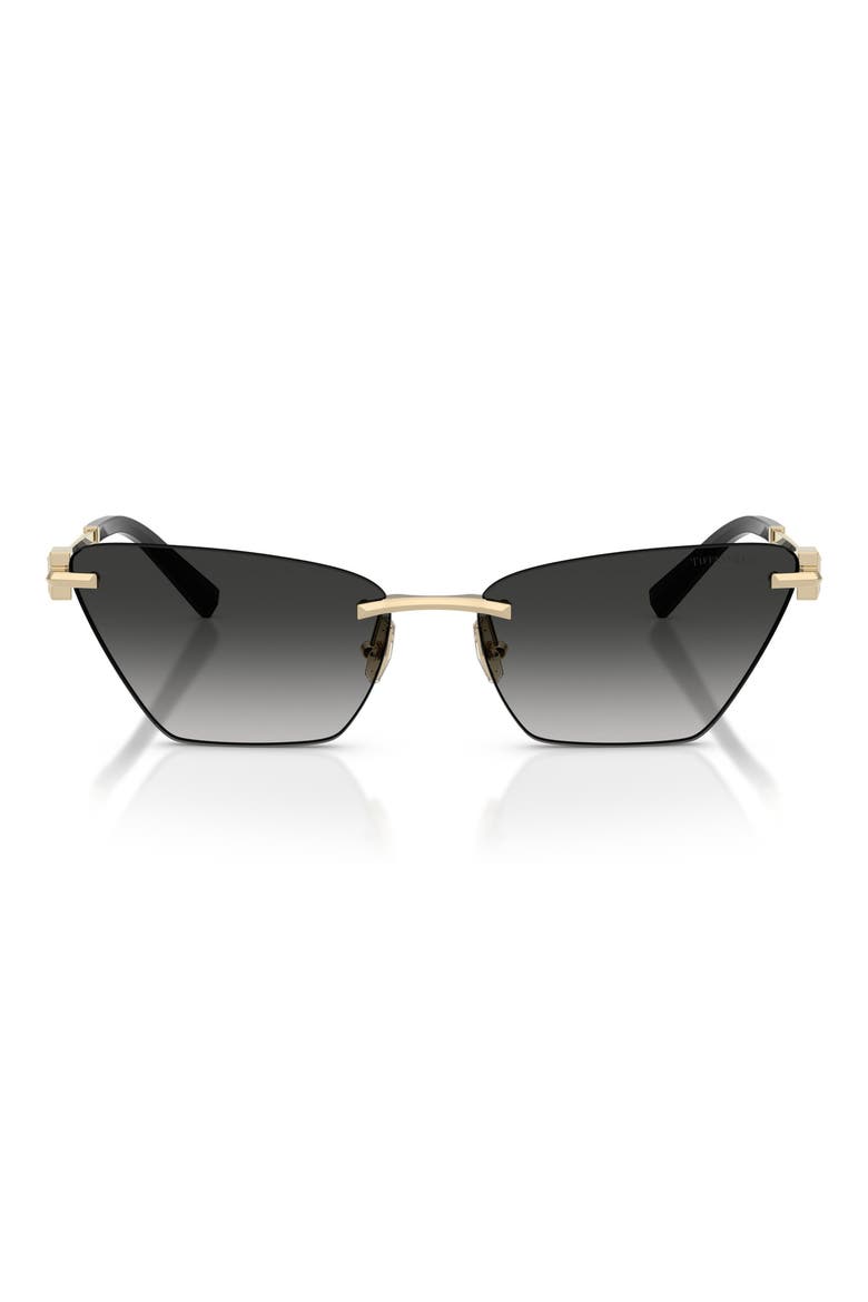 61mm Gradient Butterfly Sunglasses, Main, color, PALE GOLD / GREY GRADIENT