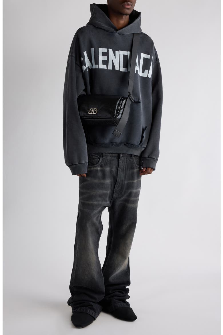 Tape Type Ripped Pocket Large Fit Fleece Hoodie (Men) | Nordstrom
