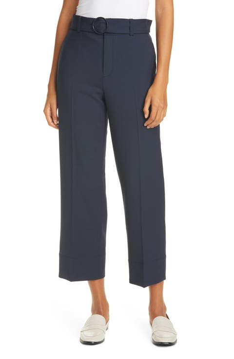 Enamel Ring Belted Ankle Pants