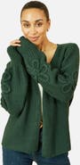 Yumi Flower Detail Long Sleeve Cardigan