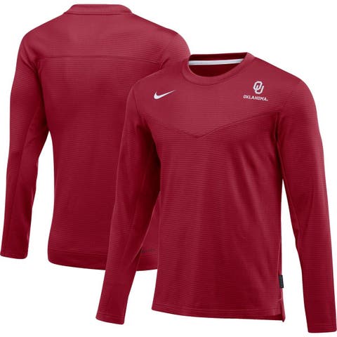 Men's Nike Crimson Oklahoma Sooners 2022 Game Day Sideline Performance Long Sleeve T-Shirt