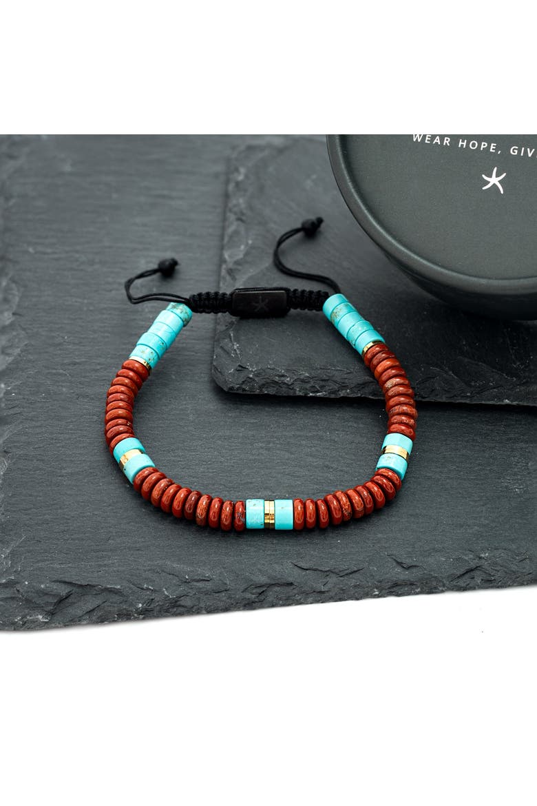 Nomadic Turquoise & Red Jasper Rope Beaded Bracelet, Alternate, color, Red
