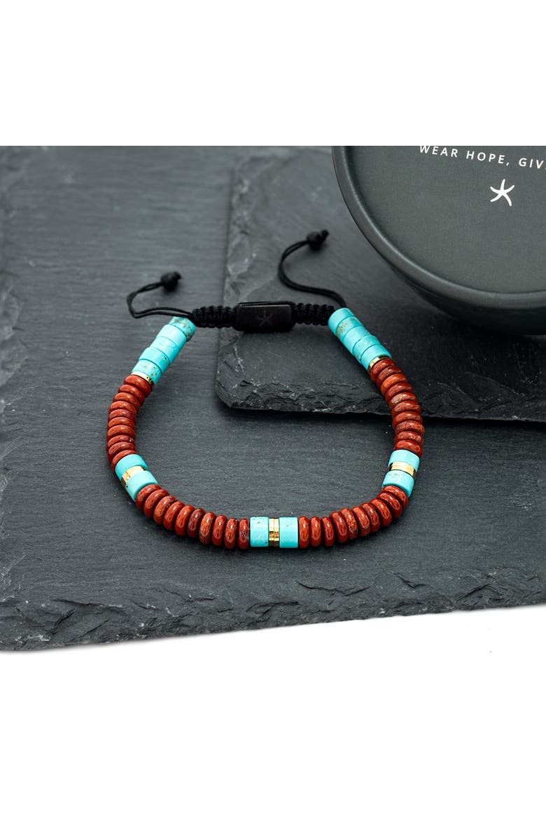 Starfish Project Nomadic Turquoise & Red Jasper Rope Beaded Bracelet, Alternate, color, Red